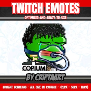 Pepe Frog Copium Twitch Emote, Monkas Anime, Channel Points meme / Stream Graphics, Discord, Youtube, Tiktok