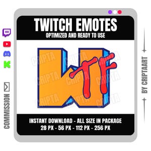 WTF Emote for Twitch, Kick, Discord and more, Emoji Instant Download