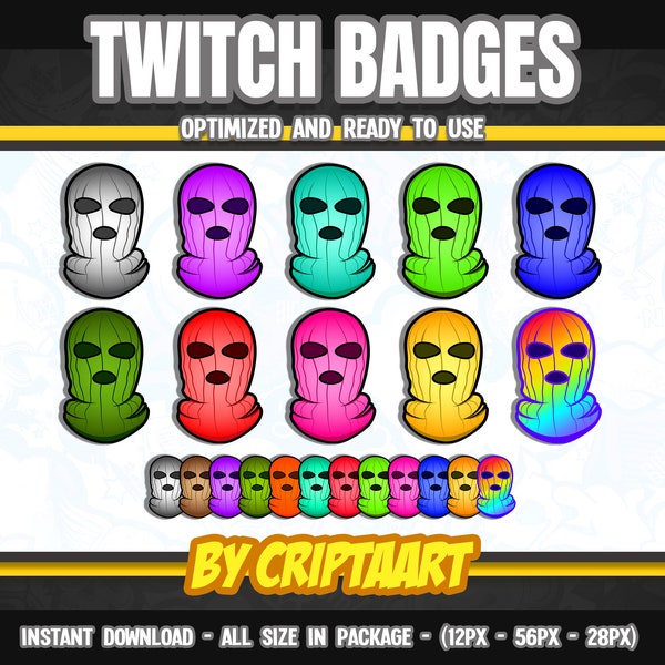 Balaclava badge for twitch / Ski Mask / Balaclava Bit Badge / Badges Subscriber / Aesthetic Twitch / Headshot / Shooter video game