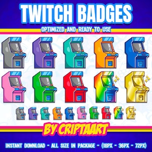 Sub Badges Twitch / Arcade / Gameplays / Subscriber Badges / Cheer Badges / Stream Graphics