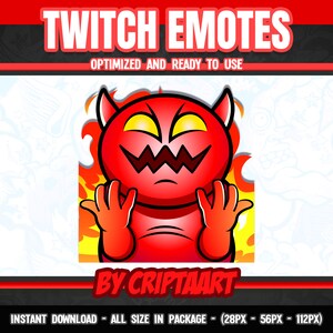 Devil Evil Twitch Emote, Hell Sub Emoji, Halloween, Channel Points / Discord, Youtube, Stream Graphics