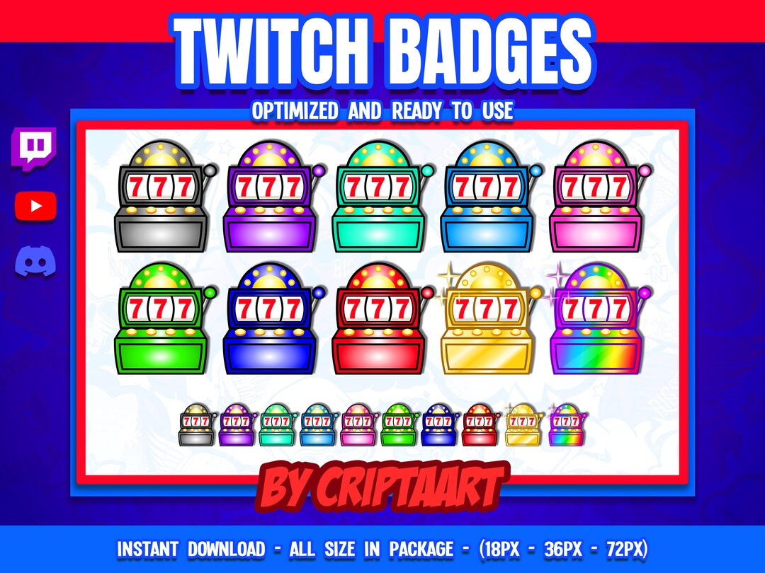 Slot Twitch Badges, Casino Bit Badges, Cheers, Discord Roles