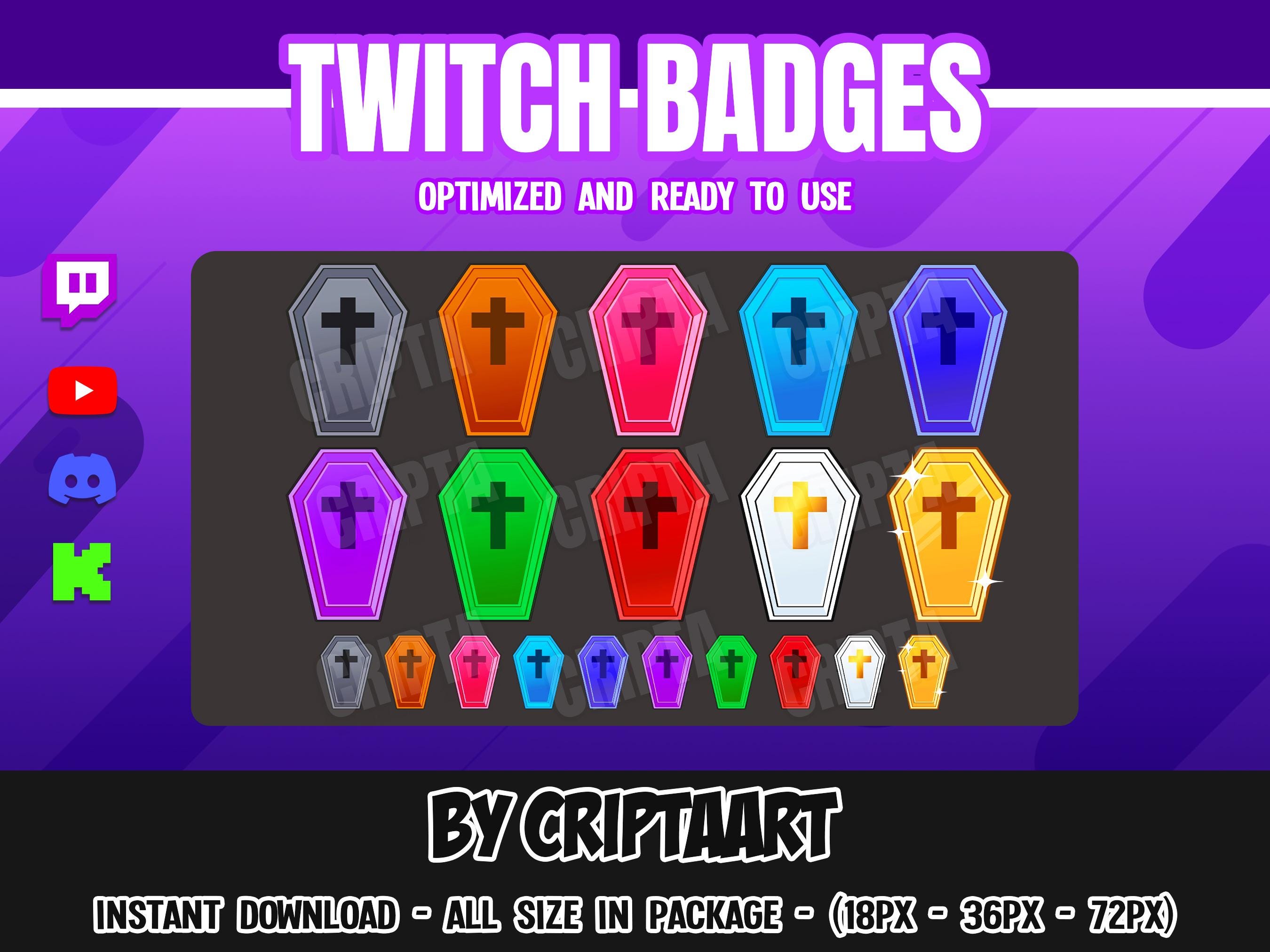 Coffin Twitch Sub Badges – Gothic Horror Bit Badges for Twitch, Discord ...