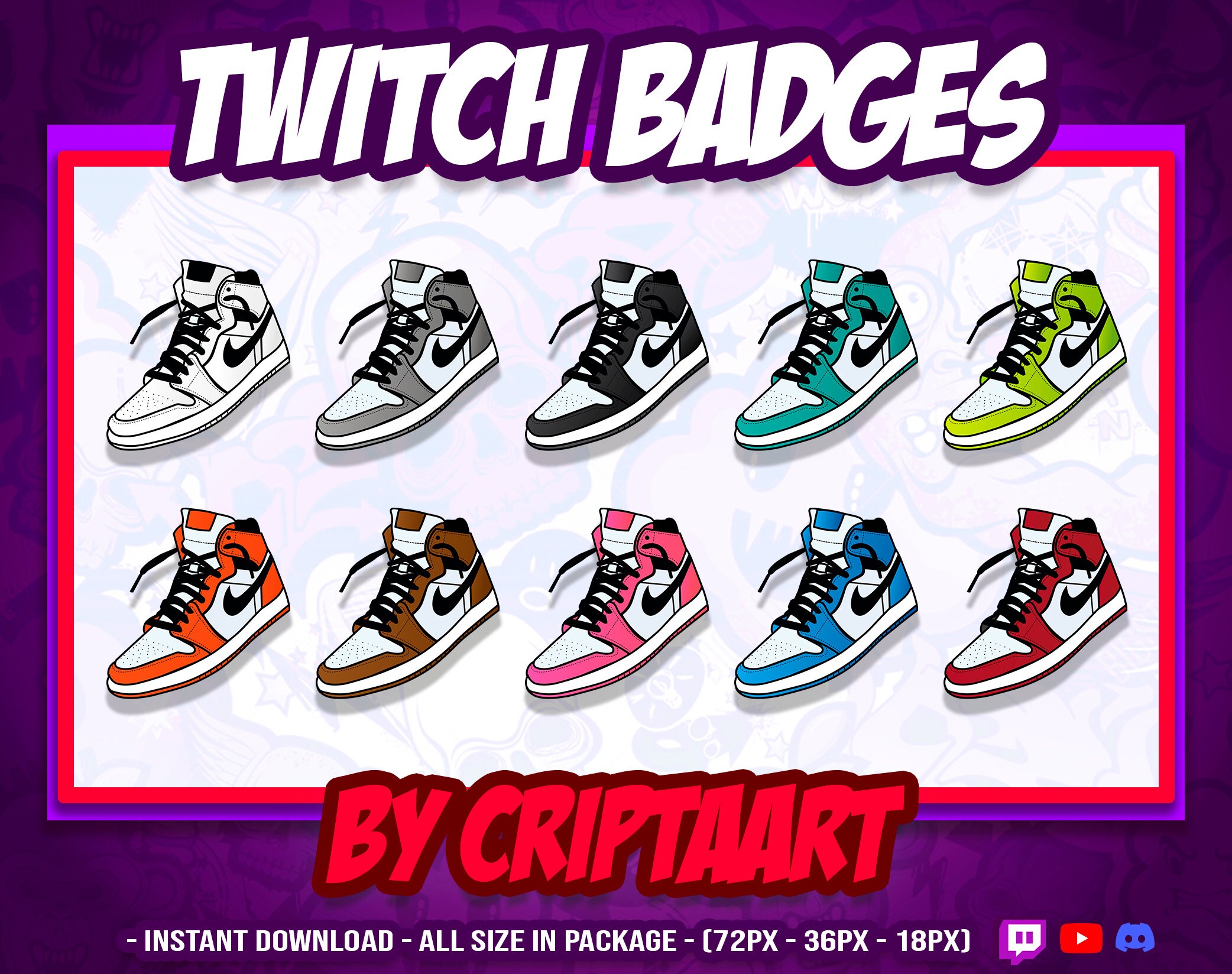 Badges twitch jordan - Etsy Nederland