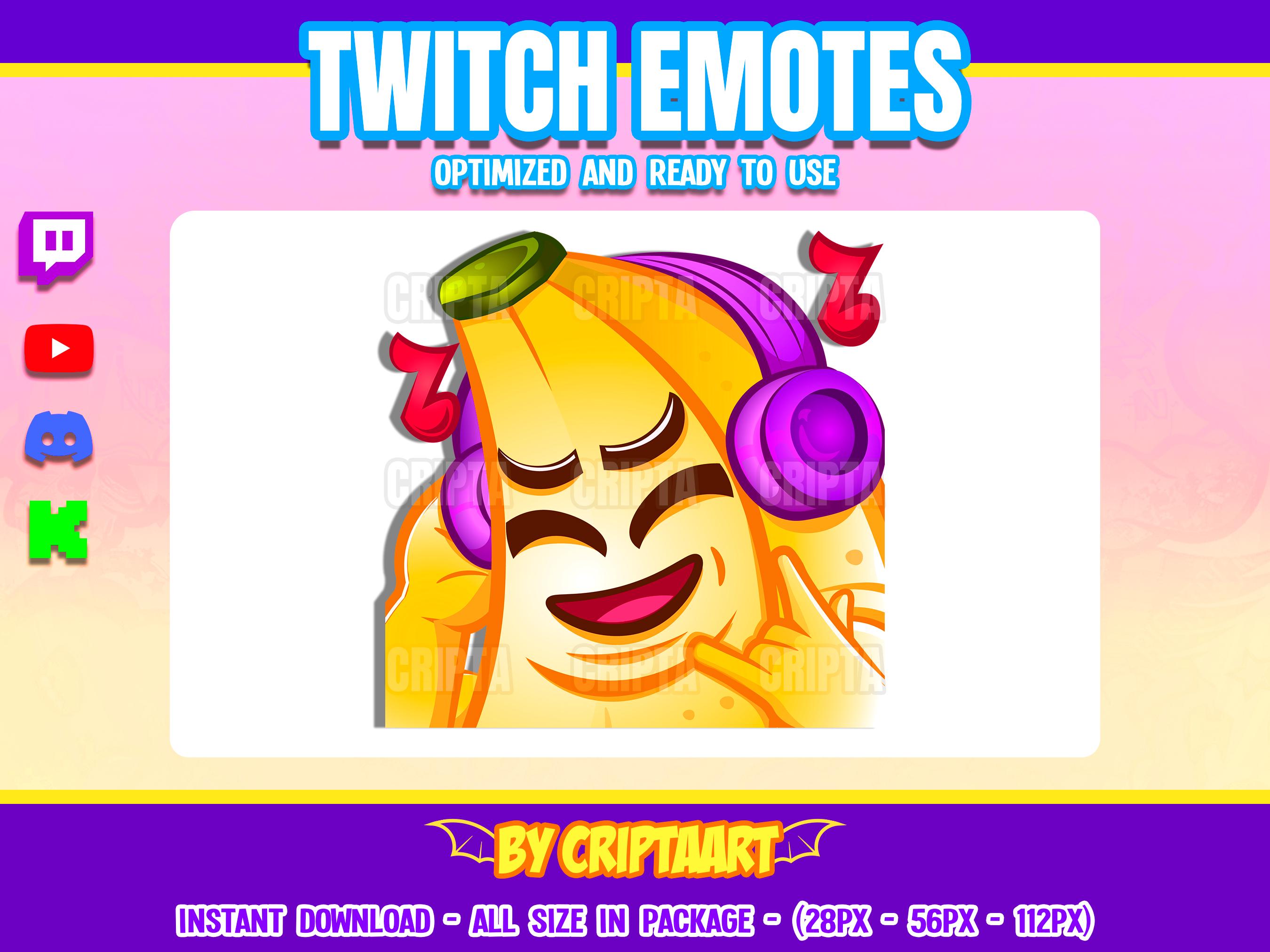 バナナ ディスコ ジャム Twitch 絵文字、音楽を聴くサブ絵文字、チャンネル ポイント フルーツ / ストリーム  グラフィック、Discord、Kick、Youtube、Tiktok - Etsy 日本