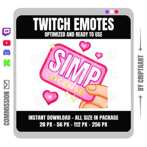 Simp License Twitch Emote - Pink SIMP Card Meme Channel Points for YouTube, Discord and Kick