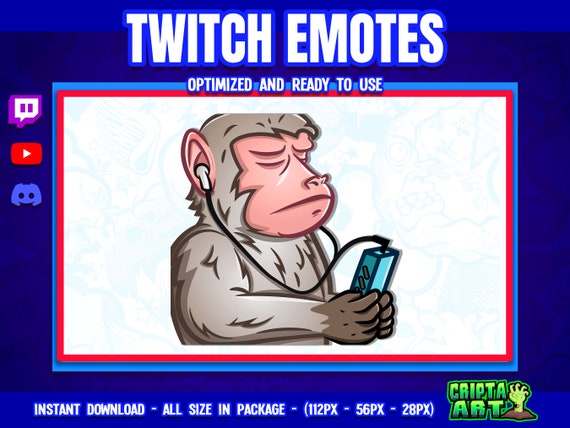 Twitch Emote / Monkey listening to the music / Monkey walkman meme / Music  Emote