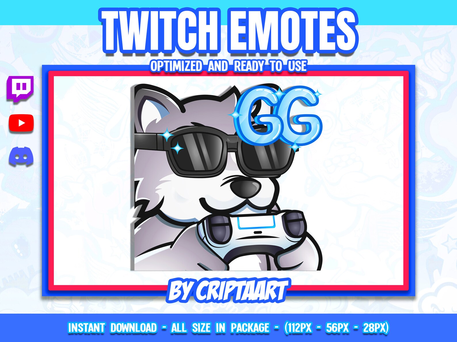 Wolf GG Twitch Emote, Channel Points Video Games, Gaming Stream ...