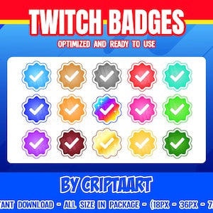 Verified Twitch Sub Badges, Checkmark Bit Badges, Discord YouTube Kick - Verification Check Mark Stream Rewards
