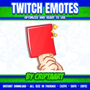 Red Card Twitch Emote, emoji de futebol, videogame esportivo, pontos de canal de futebol / discórdia, chute, Youtube e muito mais