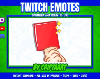 Rode kaart Twitch-emote, voetbal-emoji, sportvideogame, kanaalpunten voetbal/Discord, kick, YouTube en meer