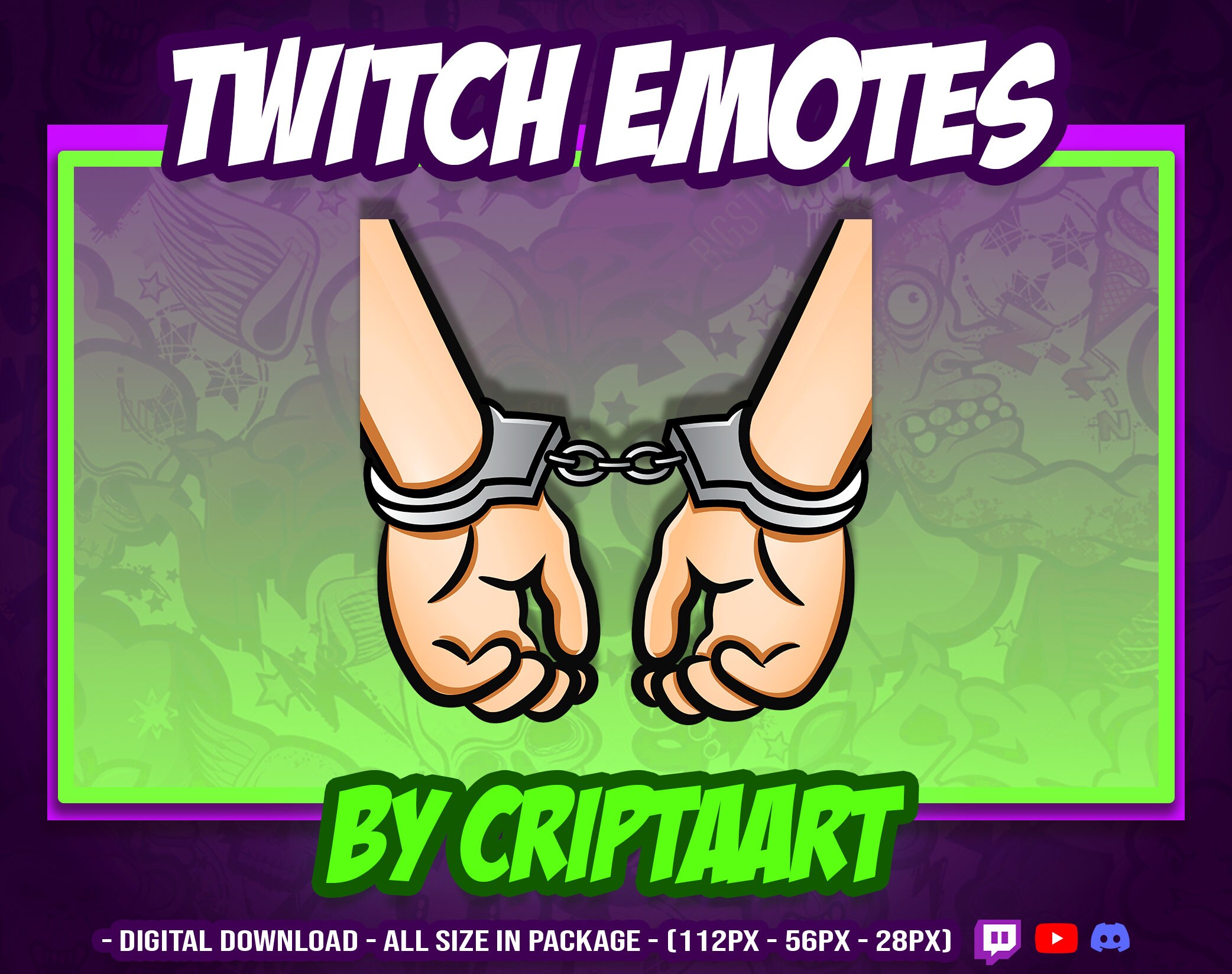 Twitch Emote / Handcuffs Emote / Prison Emote / Police Emote / Etsy