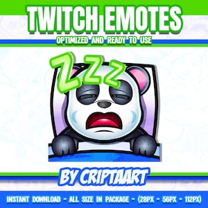 Chibi Sleeping Panda Twitch Emote - Cute Kawaii ZZZ Design for Streamers, Discord, Kick, YouTube