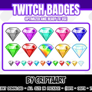 Ruby Twitch Badge, Gem Bit Badge, Slots, Cheers, Subscribers - Stream, Kick, Discord, Youtube, Tiktok