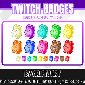 Gummy Bear Twitch Badges, Cute, Streamers – Snack Rewards