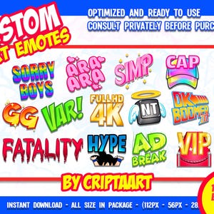 Custom made text emotes x 1 / Twitch Emote Design / Twitch, Discord, Youtube Active