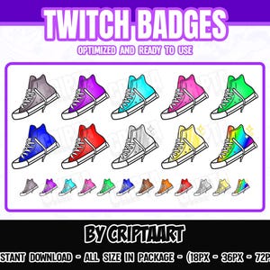 Sneaker Twitch Badges - Retro Streetwear Designs for Streamers, Discord, Kick, YouTube
