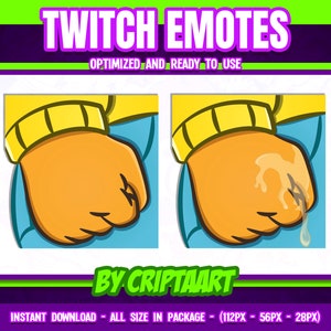 Emotes Twitch (x2) / Discord Emojis, Hand Meme, fist meme, Funny Streamer Graphics