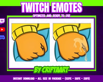 Twitch Emotes x2 | Fist meme | Funny Streamer Graphics for Kick, Youtube, Discord