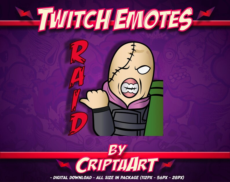 Twitch Emote / Discord / Horror Emote / Zombie Emote / Etsy Australia