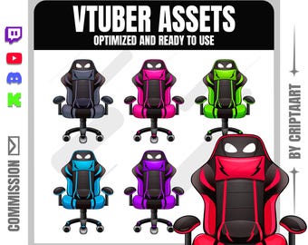 Vtuber Gaming Chairs | Streamer Assets for Twitch, OBS, Discord, YouTube, TikTok and Facebook