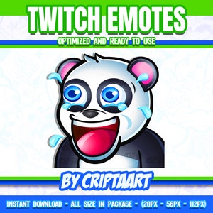 Panda Chibi Laugh Twitch Emote – Channel Points – Reward for YouTube, Discord, Kick