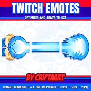 Superpower Twitch Emote, Energy Attack emoji, Channel Points Gaming, Anime/Stream Graphics, Discord, Kick, Youtube