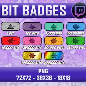 Twitch Bit Badges / Subscriber Badges / Anime / Cheer Badges / Stream Graphics