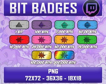 Twitch Bit Badges / Subscriber Badges / Anime / Cheer Badges / Stream Graphics
