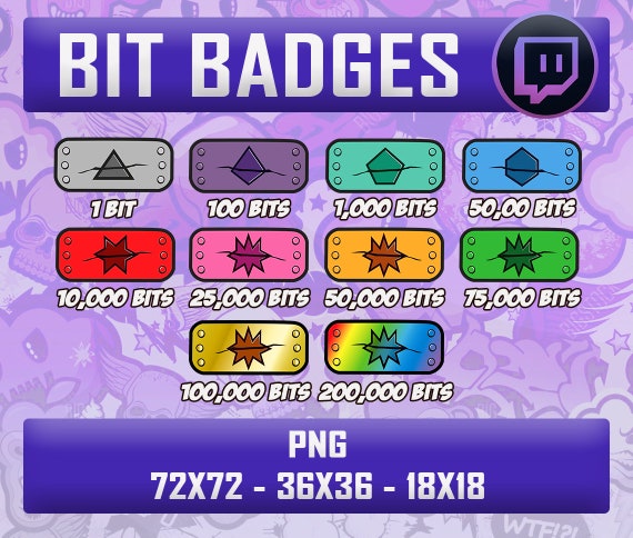 ArtStation - 18 Bits Badges For Twitch, Subscribe Badges, Cheer