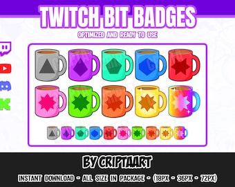 Mug Bit Badges - Donation Reward Twitch Emblems