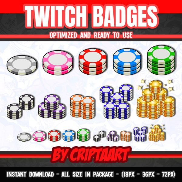 Poker Chip Twitch Badges, slot bit badges, poker, Loyalty Member Badges Badges Facebook Badges Tiktok Badges Casino