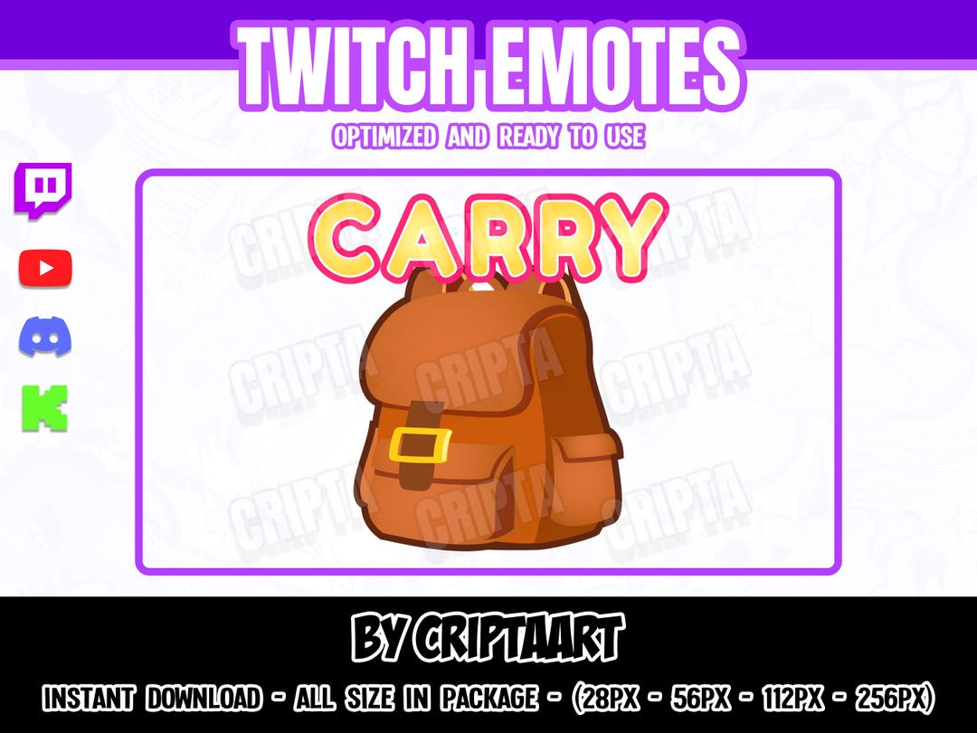 Carry Twitch Emote - Text Sub Emoji for Discord and Kick - Etsy