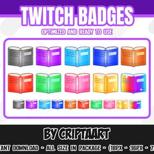 Book Sub Badges - Literary Study Emblems for Twitch, Discord & More