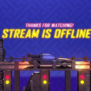 Animated Twitch / Offline Banners / Delorean / Back to the future / Stream Screens / Twitch/ 3 scenes / 3D / Cinema 4D