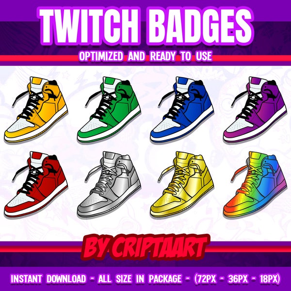 Twitch Sub Badges Basketball Sneakers Retro Shoes