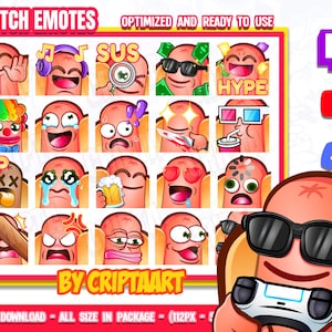 Hotdog Twitch Emotes Mega Pack, Sausage, Channel Points Junk Food / Stream Graphics, Youtube, Discord, Kick, Tiktok