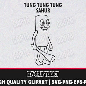 Custom Tung Tung Sahur SVG for Cricut - Italian Brainrot Meme Designs for Tshirts, Mugs, Stickers & DIY Crafts