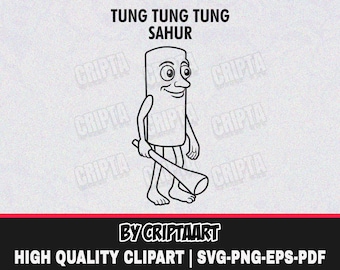 Benutzerdefinierte Tung Tung Sahur SVG-Datei für Cricut – Italienische Brainrot-Meme-Designs für T-Shirts, Tassen, Aufkleber und DIY-Bastelarbeiten