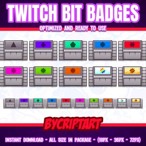 90年代のゲームストリーマー向けレトロカートリッジTwitchビットバッジ - デジタルダウンロード