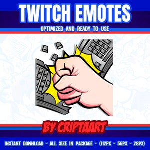 Emotka Twitch / Emotka Wściekłości / Zepsuta Klawiatura / pięść / Emotka Bang