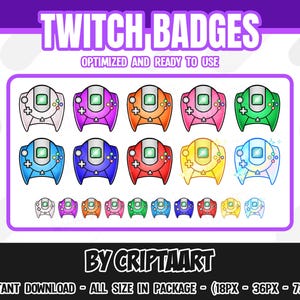 Joystick Twitch Badges, Dreamcast Controller, Retro Subscriber - Discord Roles YouTube Badge TikTok Badge Kick Facebook Badges