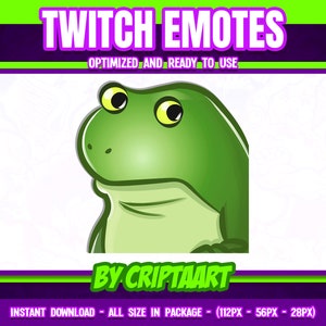 Worry Frog Twitch emote, Stream meme, Concerned Frog Discord Sub emoji, Channel Points
