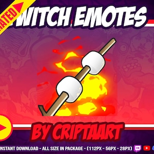 Animated Marshmallow Campfire Emote for Chill Streamers - Funny Sub Emoji for Twitch, YouTube, Discord, Kick