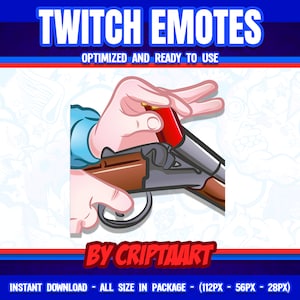 Shotgun Twitch Emote, Kopfschuss, Shooter, Channel Points Meme / Stream, Discord, Youtube, Kick, Tiktok