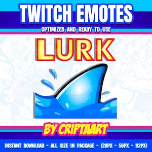 Shark Fin Twitch Emote, Lurk Sub Emoji, Channel Points Ocean, Streamer - Discord, Kick, Youtube, Tiktok