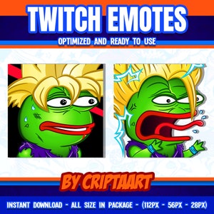 Twitch Emote / Pepe frog Rage, Anime Angry Emoji, Monkas Power UP / Stream, Discord, Kick, Youtube