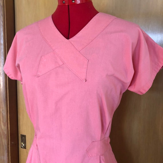 Vintage 50s/60s Salmon Pink Nurses Dress - “RATCHE