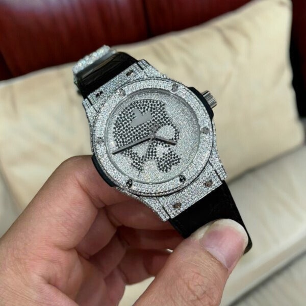 Skull Diamond HU Moissanite 42mm Solid Sapphire Watch