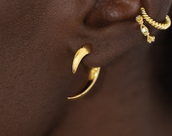 Double Sided Horn Earrings, Unique Ear Jacket, Bold Wrap